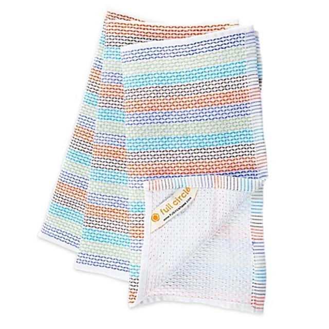 Full Circle Tidy 100% Organic Cotton Multicolored Dish Towels (Set of 3)
