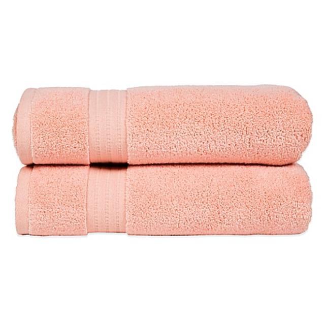 Zero Twist Bath Towel in Rose (Set of 2)