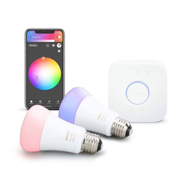Philips Hue Phillips-HUE LED Lightbulbs, 3-Bulb Starter Kit, All Colrs in Rainbow & White