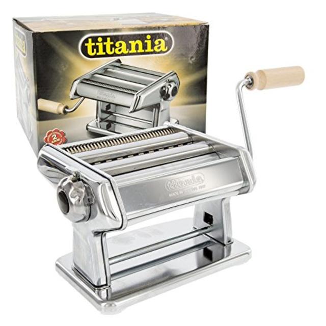 Imperia Pasta Maker Machine (190) By Cucina Pro - Heavy Duty Steel Construction with Easy Lock Dial and Wood Grip Handle