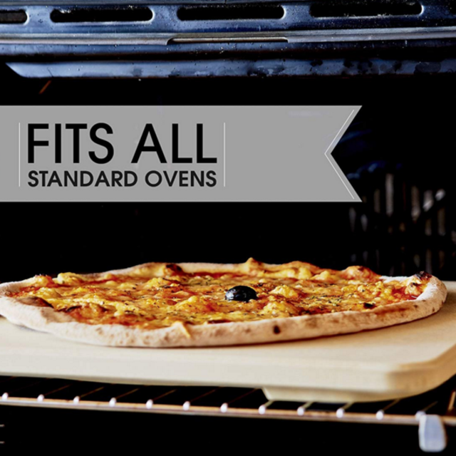 #1 Pizza Stone - Baking Stone. SOLIDO Rectangular 14"x16" - Perfect for Oven, BBQ and Grill