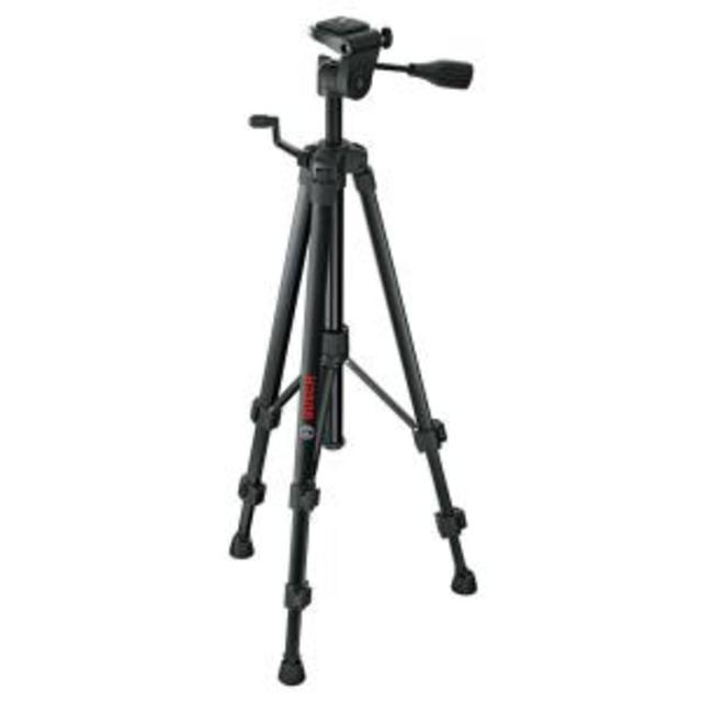 Compact Tripod with Extendable Height for Use with Bosch Line Lasers, Point Lasers, and Laser Measures