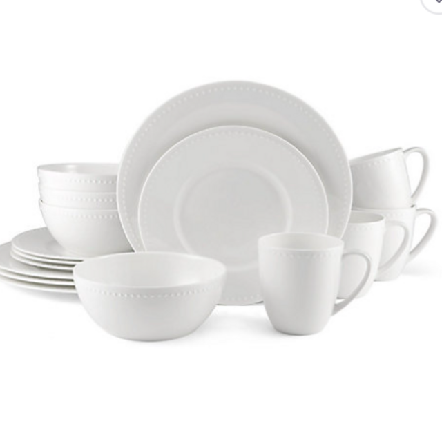 Our Table™ Sawyer Beaded 16-Piece Dinnerware Set in White