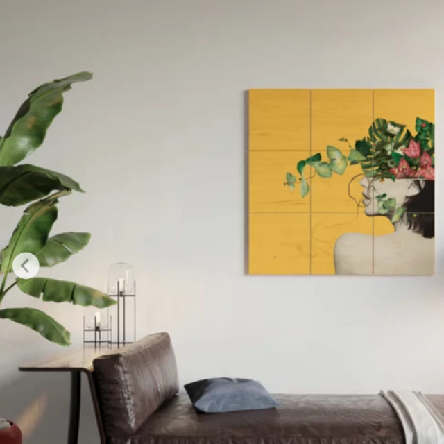 Lady Flowers Wood Wall Art