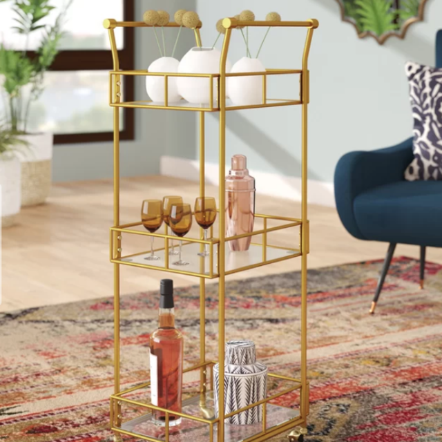 Armando 3 Tier Square Bar Cart