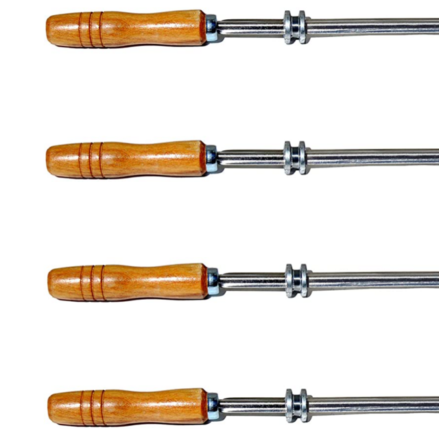 Medium Cuts - Set of 4 Brazilian Skewers for BBQ 28" - Professional Grade