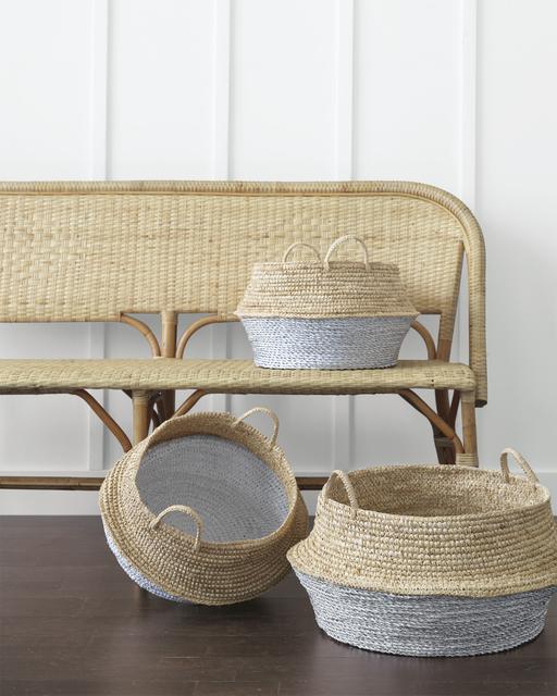 Large Round Belly Basket - White