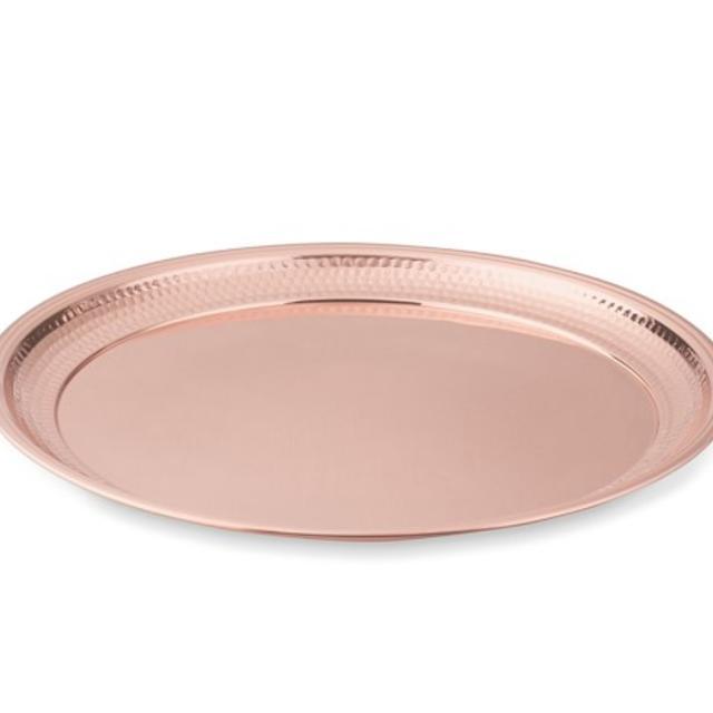 Hammered Copper Round Tray
