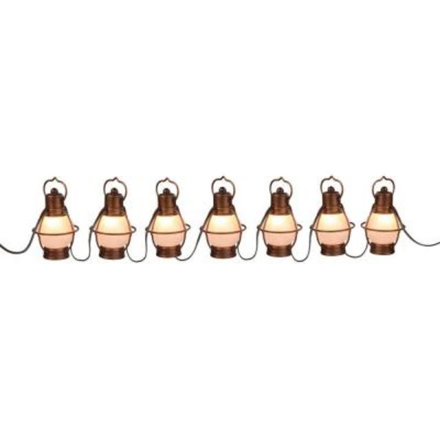 Patio Lights 7-Light Antique Copper Incandescent Rustico String Lanterns