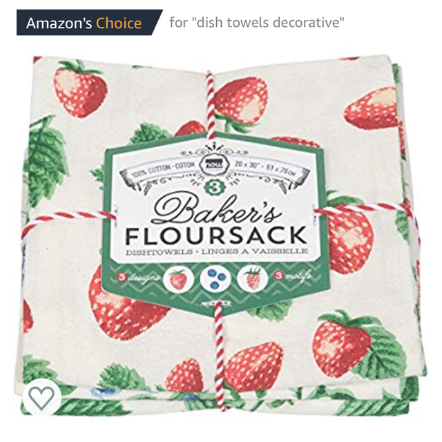 Now Designs Floursack Kitchen Dish Towels, Set of 3, in BERRY PATCH