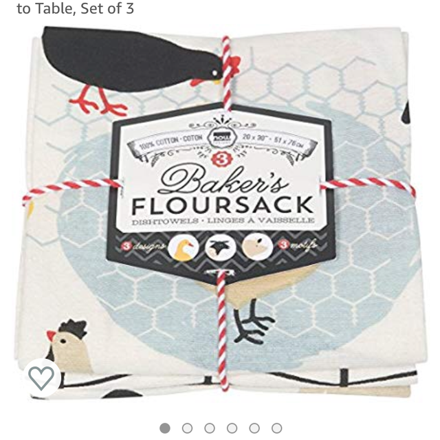 Now Designs Baker's Floursack Kitchen Dish Towels, Set of 3, in FARM TO TABLE