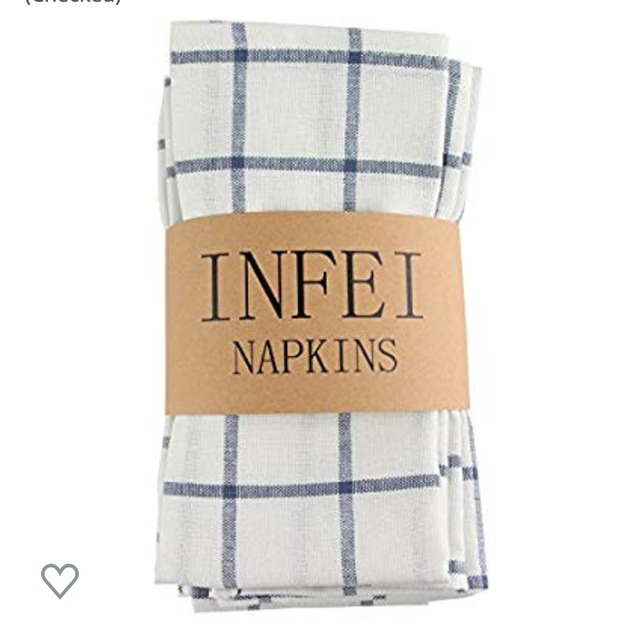 INFEI Soft Striped & Checked Cotton Dinner Napkins