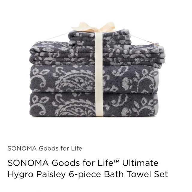 SONOMA Goods for Life™ Ultimate Hygro Paisley 6-piece Bath Towel Set in GRAY