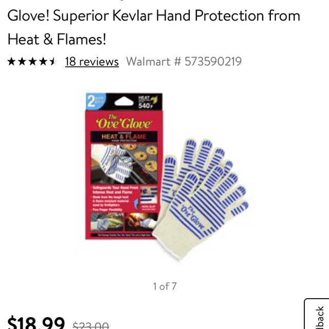 2 Pack of the Original and Authentic - Ove' Glove! Superior Kevlar Hand Protection from Heat & Flames!
