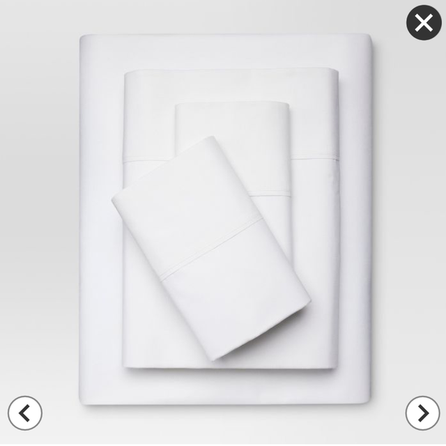 300 Thread Count Organic Cotton Solid Sheet Set - Threshold™ in WHITE