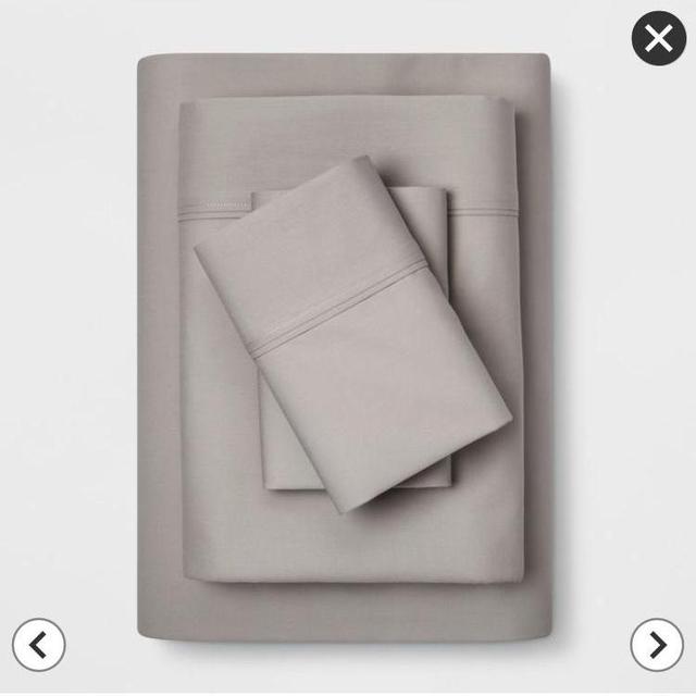 300 Thread Count Organic Cotton Solid Sheet Set - Threshold™ in LIGHT GREY