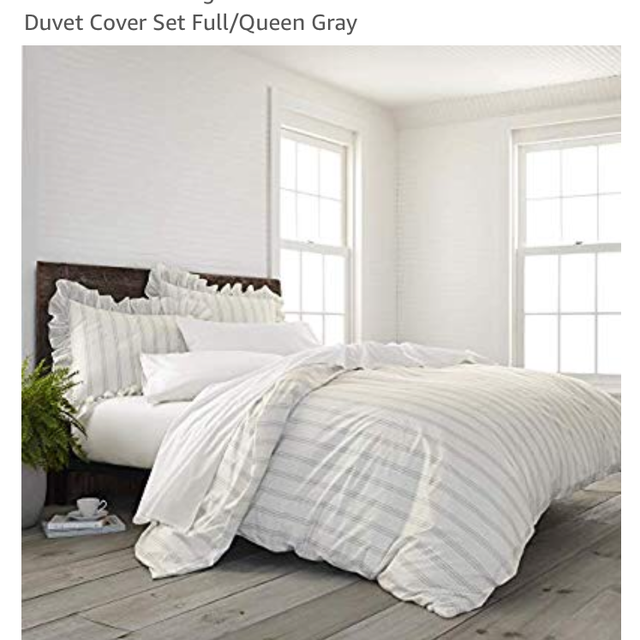 EcoPure Brooke Duvet Cover Set Full/Queen in GREY