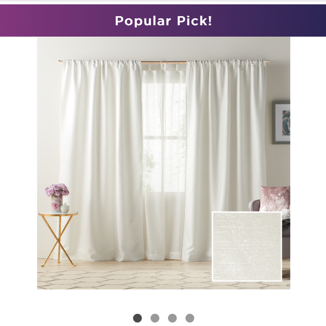 LC Lauren Conrad 1-Panel Twilight Window Curtain 50x84 in WHITE