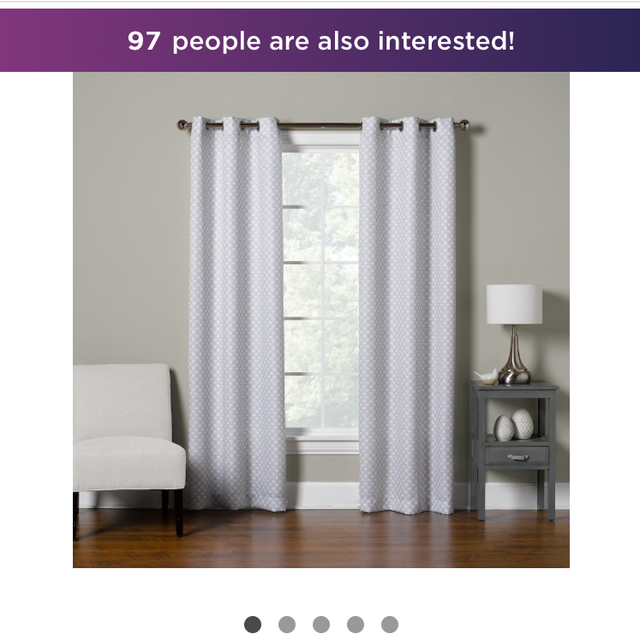 The Big One® 2-pack Medallion Decorative Window Curtain 40x84 in GREY MEDALLION