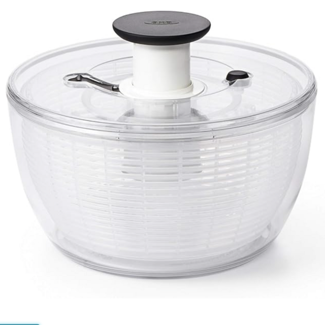 OXO Good Grips Salatschleuder mit Sieb und Deckel – zum Waschen und Trocknen von Salat