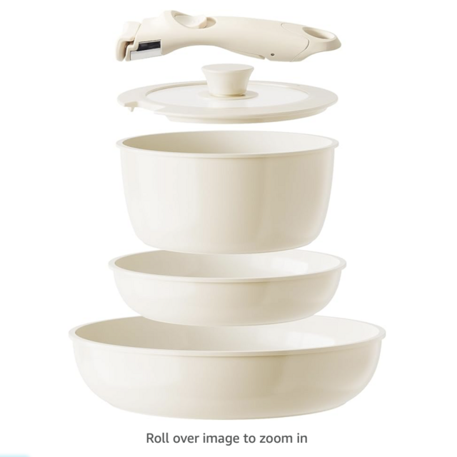 Redchef Ceramic Pan Set Pot Set with Removable Handle