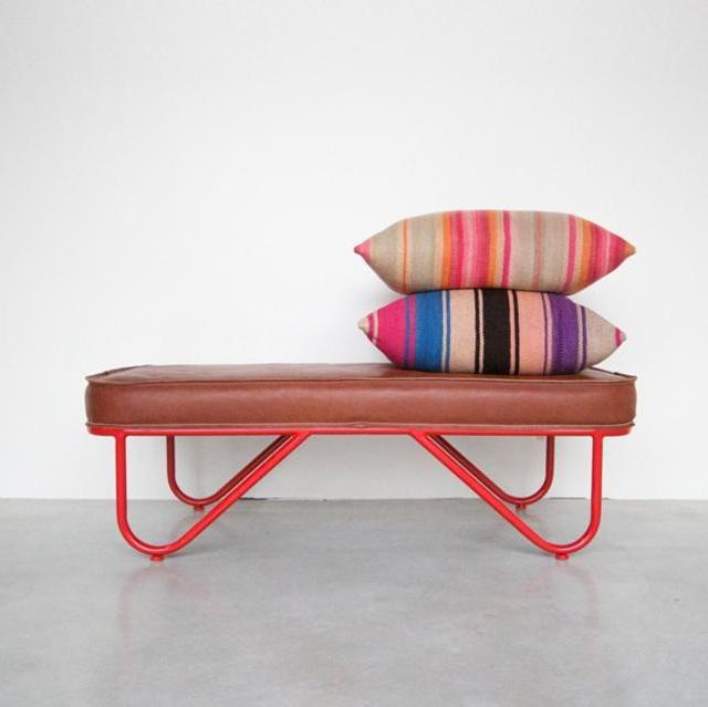 Garza Marfa Bench, Upholstered Leather