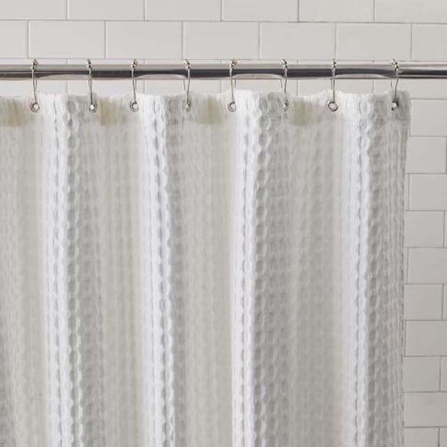 Waffle Grommet Shower Curtain - White