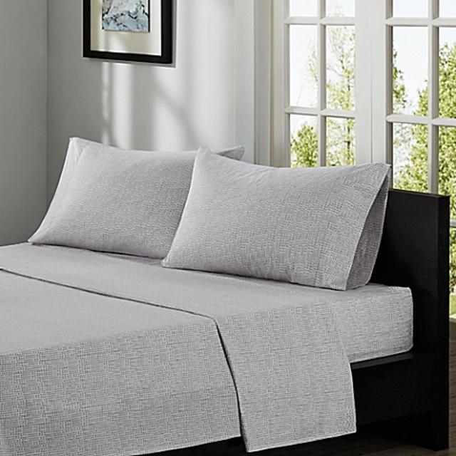 INK+IVY Cora 200-Thread Count Printed Queen Sheet Set in Taupe