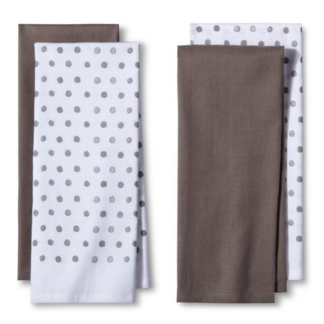 Flour Sack Kitchen Towel - Gray Dot (4 Pack) - Room Essentials™ product details page