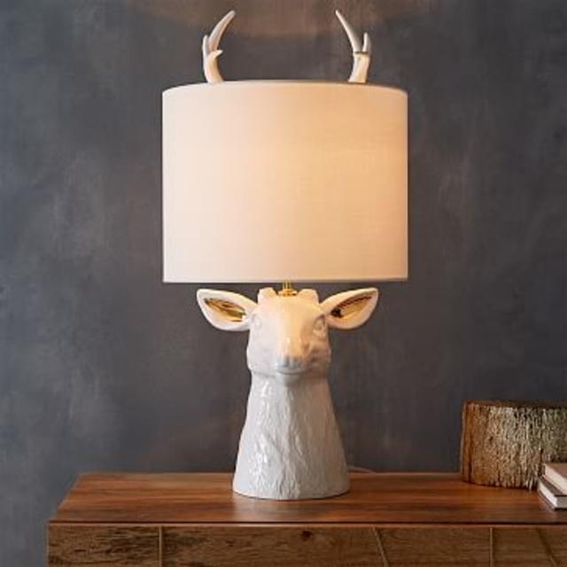 Ceramic Nature Stag Table Lamp