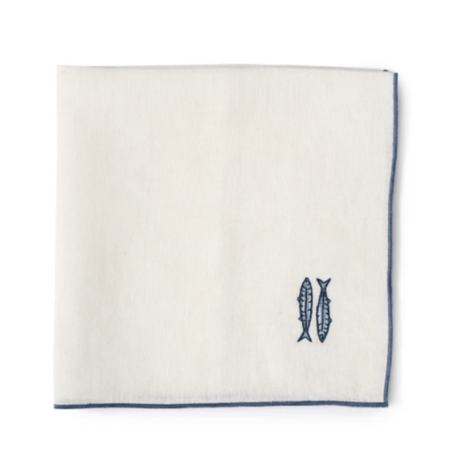 Vedura Embroidered Sardine Linen Napkins