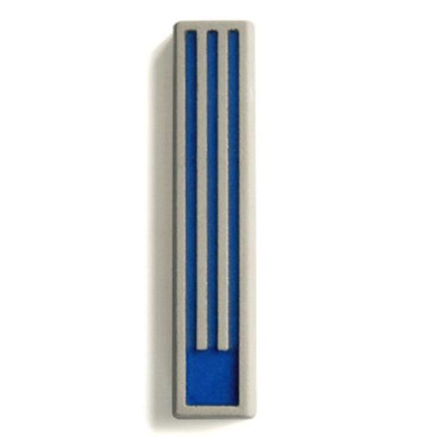 Long Blue SHIN Contemporary Concrete Mezuzah Case