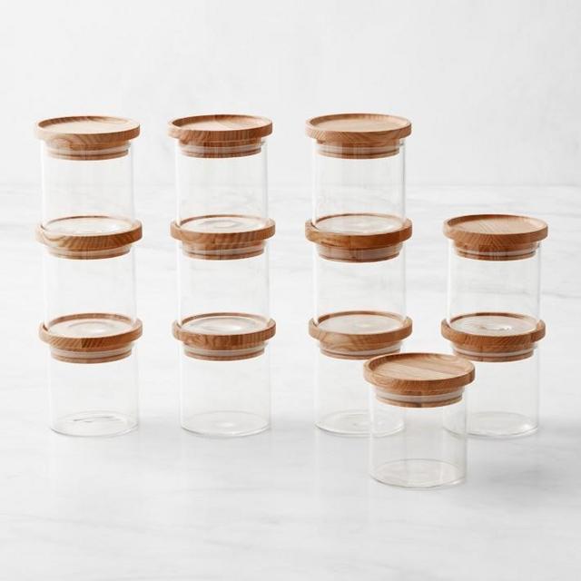 Stacking Glass Spice Canister, Set of 12