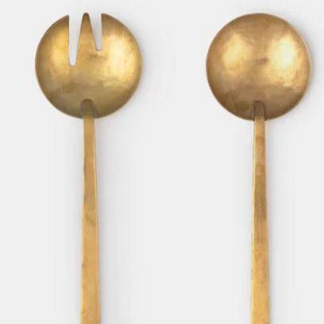 Hammered Brass Serving Utensils