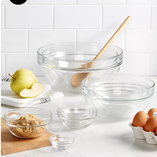 Martha Stewart Collection 10-Pc. Glass Mixing Bowl Set, Created for Macy's