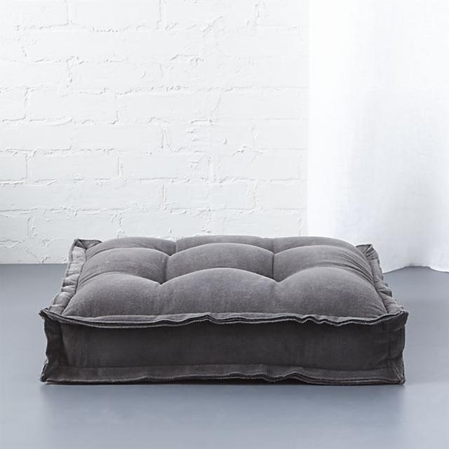 Velvet grey 23" floor cushion