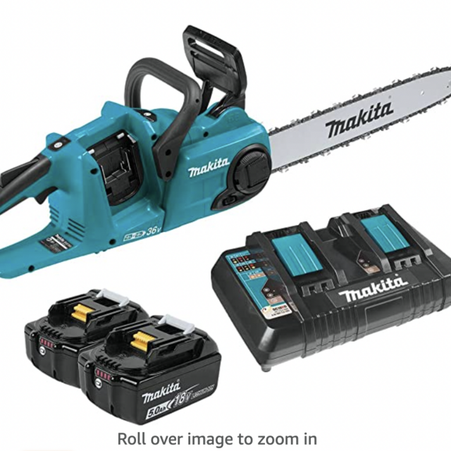 Makita XCU04PT LXT Lithium-Ion Brushless Cordless 16" Chain Saw Kit (5.0Ah)