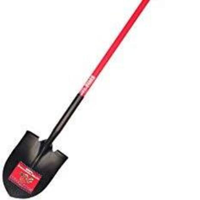 Bully Tools 82515 14-Gauge Round Point Shovel with Fiberglass Long Handle