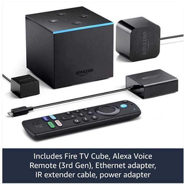 Fire TV Cube, Hands-free streaming device with Alexa, 4K Ultra HD, includes latest Alexa Voice Remote