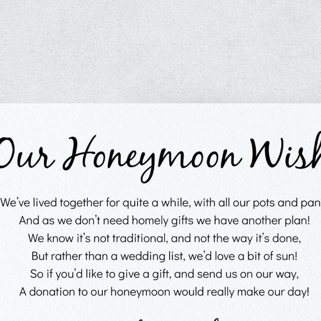 OUR HOUNEYMOON CASH FUND