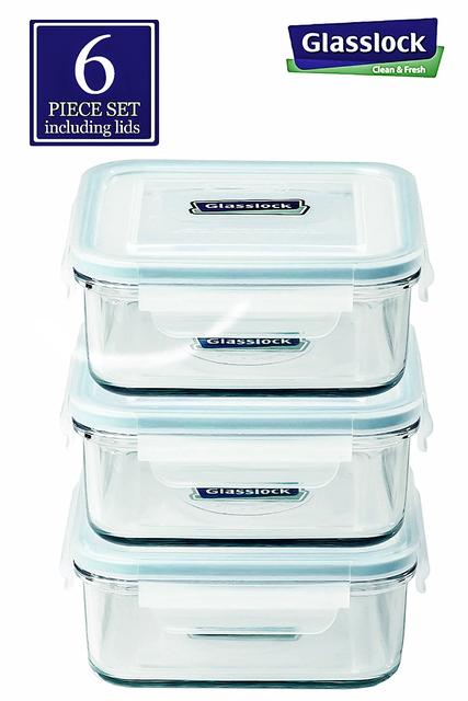 Glasslock Airtight Anti Spill Square Food Container