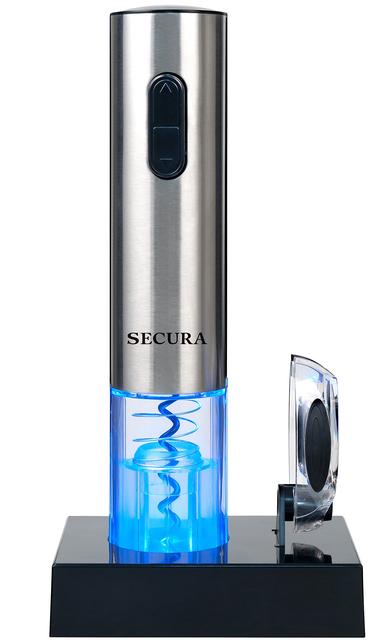 Secura Stainless Steel Electric Wine Bottle Opener with Foil Cutter (Stainless Steel)