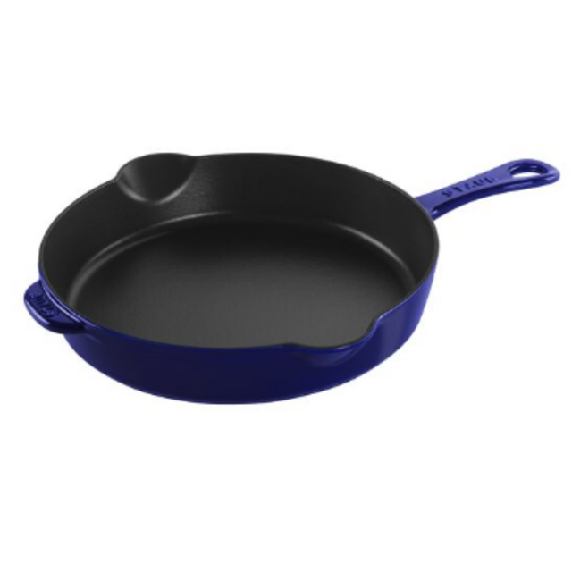 Staub Cast Iron - Fry Pans/ Skillets11-inch, Traditional Deep Skillet, dark blue