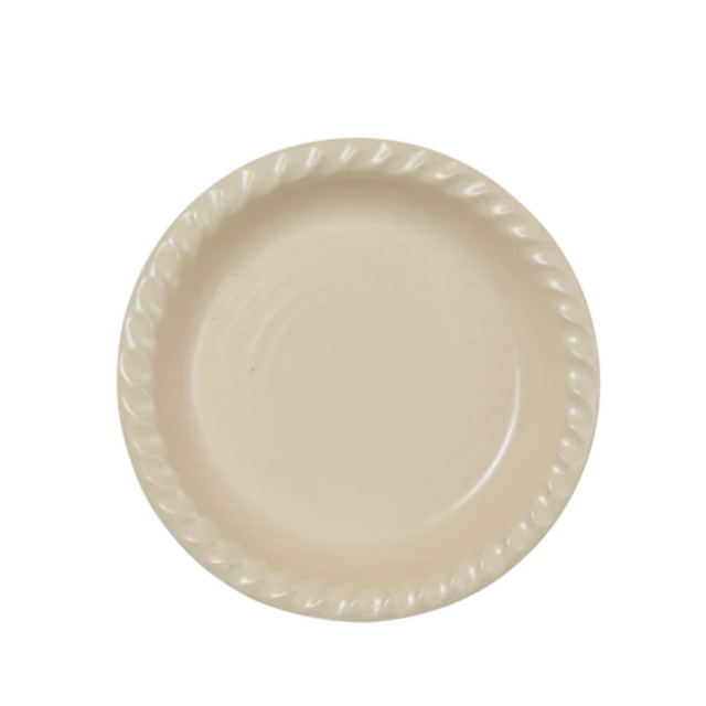 Drift White Ridges Pie Plate