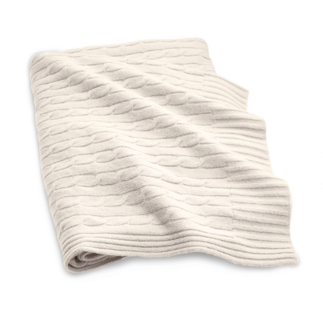 Cable Cashmere Throw Blanket