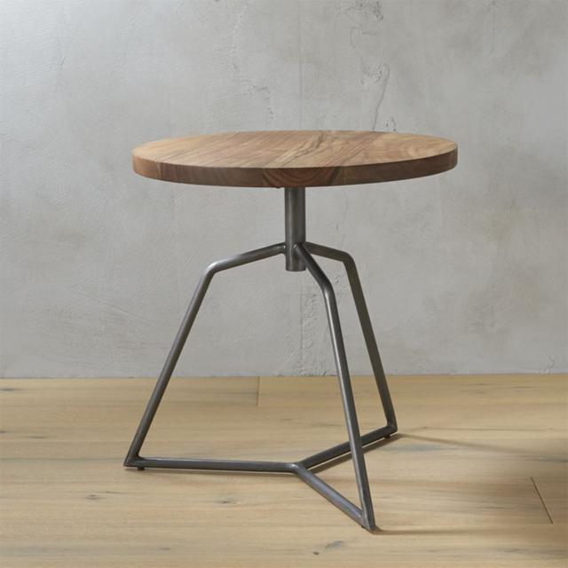 Dot Acacia Side Table-Stool