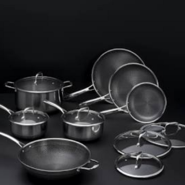 13pc HexClad Hybrid Cookware Set w/ Lids