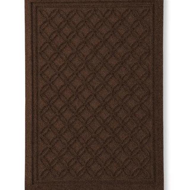 Indoor/Outdoor Waterhog Mat, Locked Circles - Medium Brown