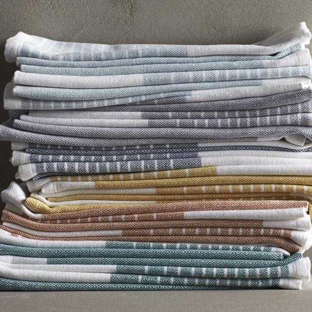 Diamond Chambray Kitchen Towel Set of 7 - Assorted Colors