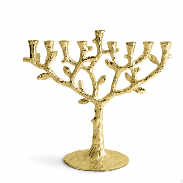 Tree of Life Menorah Gold